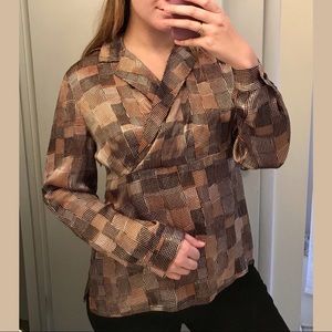 Pendleton Silk Patterned Blouse